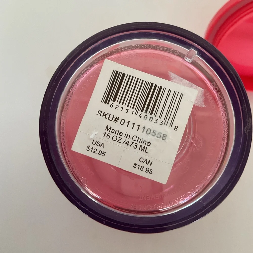 Starbucks 2020 NWT Valentines Day Pink Heart Cold Cup Tumbler 16 ounce
